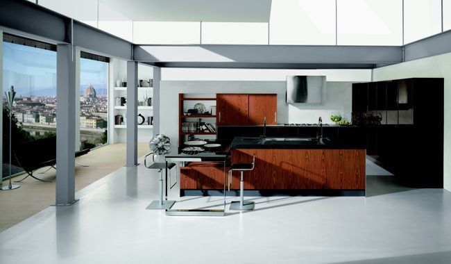 Кухня Aster Cucine. Модель Contempora Palissandro Fiama