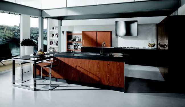 Кухня Aster Cucine. Модель Contempora Palissandro Fiama