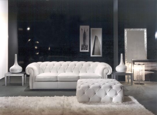 Двухместный диван и пуф Valmori Dublino в текстильной обивке