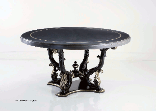 Обеденный стол Chelini Art.1259 Nero a/argento