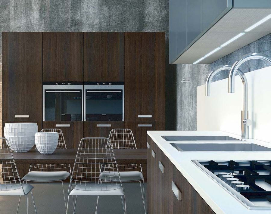 Кухня Aster Cucine, модель Noblesse в варианте Rovere Termotrattato