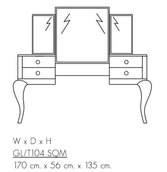 Туалетный столик Patina Glamour GL/T104 SQM
