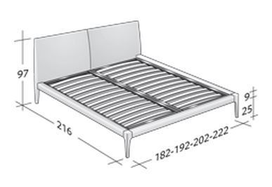 Размеры кровати Flou Alicudi