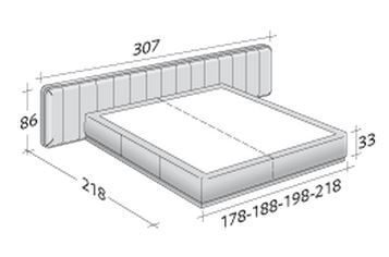 Размеры кровати Flou Ermes с основанием "комфорт"