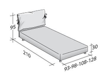 Размеры кровати Flou Nathalie с жестким основанием