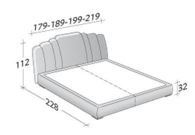 Размеры кровати Flou Opera с откидным основанием