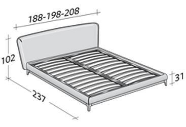Размеры кровати Flou Olivier