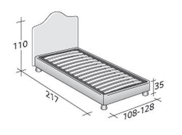 Размеры односпальной кровати Flou Peonia  с ортопедическим основанием