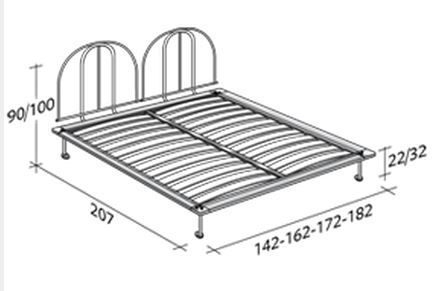 Размеры двуспальной кровати Flou Tappeto Volante