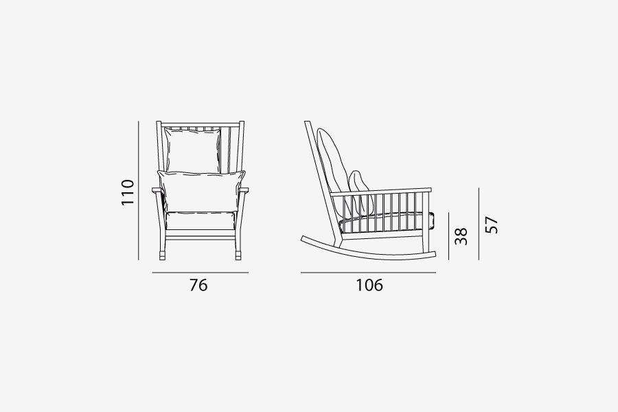 Дизайнерское кресло-качалка Gervasoni InOut 709
