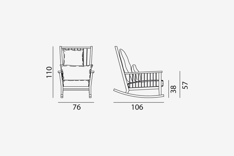 Дизайнерское кресло-качалка Gervasoni Gray 09