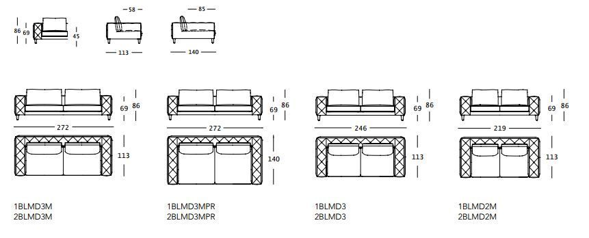Дизайнерский диван Alberta Belmondo