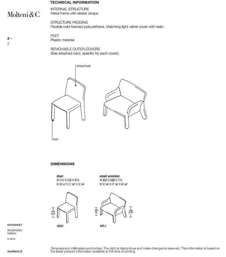 Дизайнерское кресло Molteni&C Glove-up