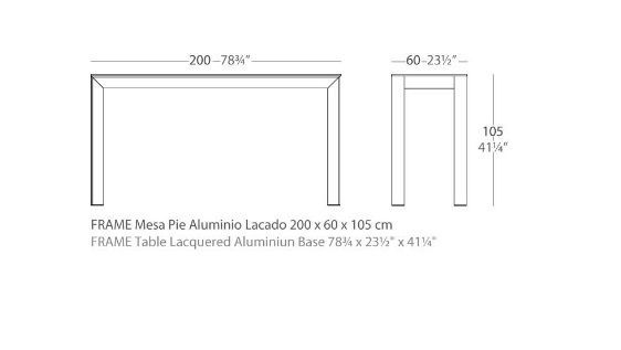 Современный стол Vondom Frame aluminium 54152