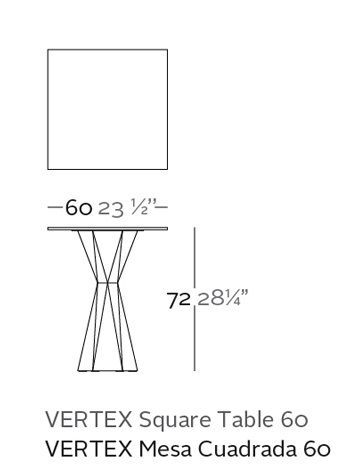 Квадратный стол Vondom Vertex 51010C