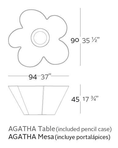Дизайнерский стол Vondom Agatha 52002