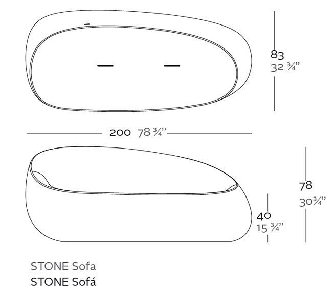 Круглый диван Vondom Stone 55005