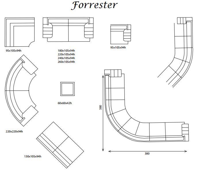 Модульный диван Bedding Forrester