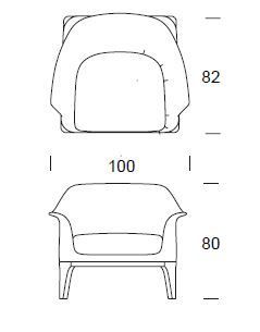 Кожаное кресло Tonin Casa Tiffany 7333