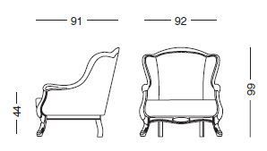 Классическое кресло Tonin Casa Margaret 1243