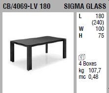 Стол-трансформер Connubia Sigma Glass CB/4069-LV 180