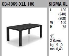 Стол-трансформер Connubia Sigma XL CB/4069-XLL 180