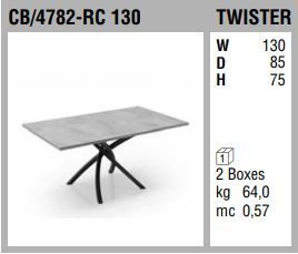 Обеденный стол Connubia Twister CB/4782-RC 130