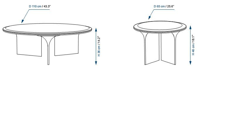 Круглый столик с полированными ножками Roche Bobois Alto