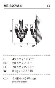 Классический светильник Masiero Impero & Deco VE 827 A4