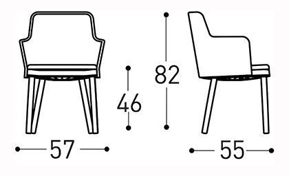 Дизайнерское кресло Varaschin Emma 236P3, 236P7, 236P4, 236P8
