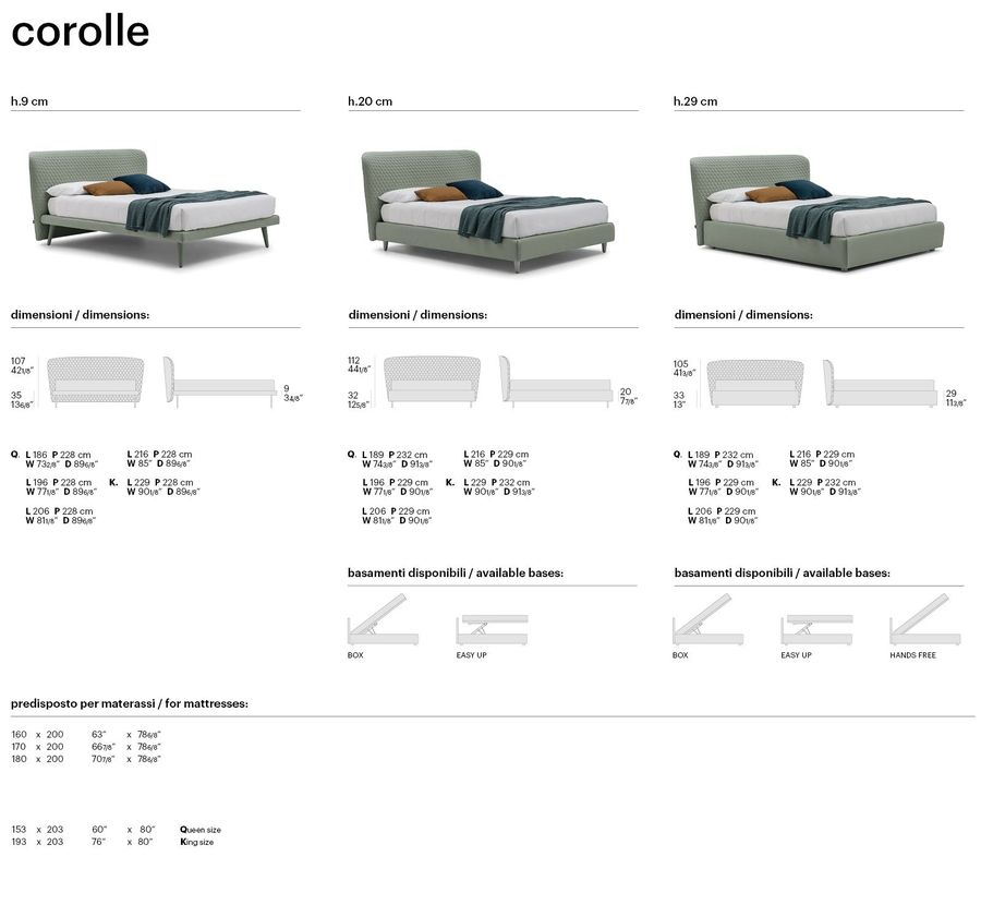 Современная кровать Bolzan Corolle