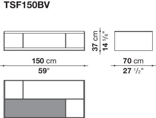 Прямоугольный столик B&B Surface