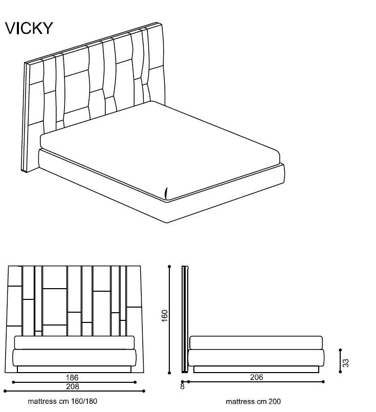Кровать с высоким изголовьем Fimes Vicky