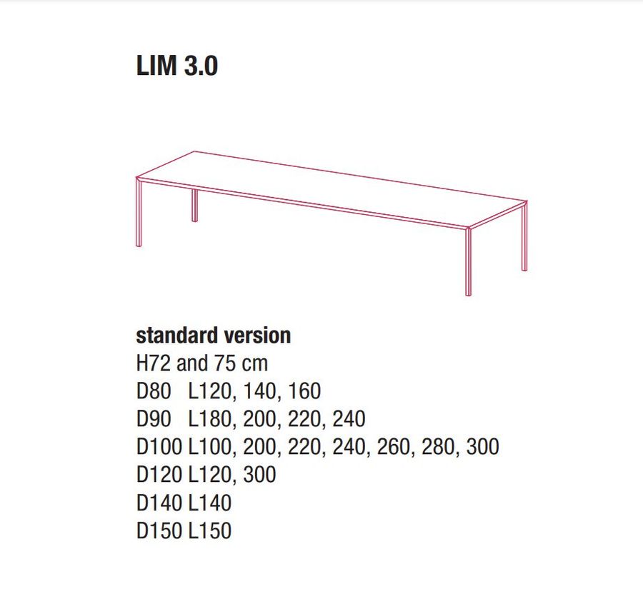 Элегантный стол Mdf Italia Lim 3.0