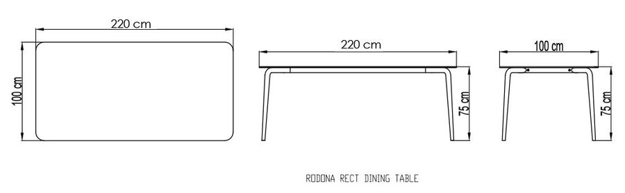 Обеденный стол Skyline Design Rodona Dining Table Rectangular