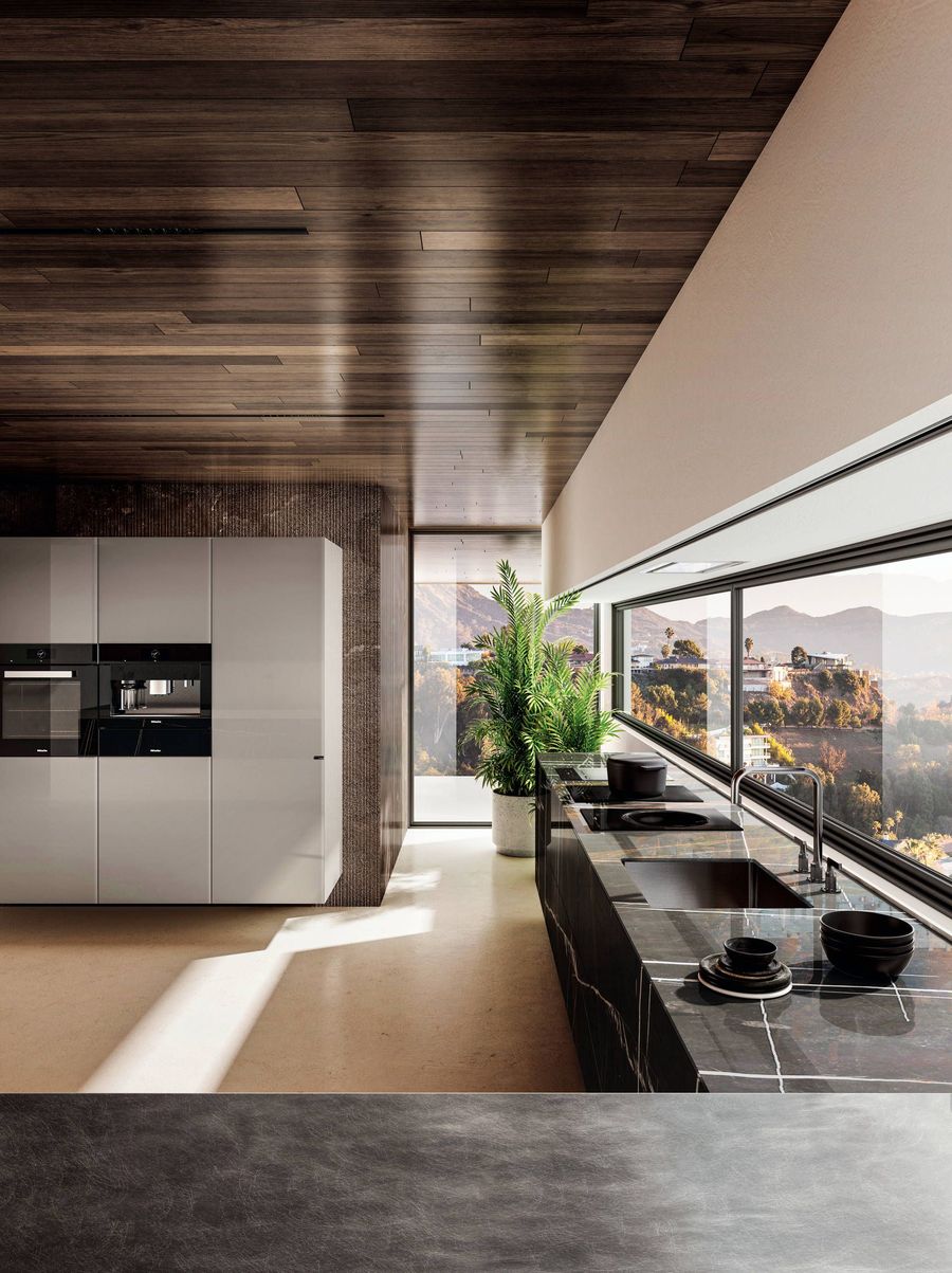 Современная кухня Lago 36e8 Marble XGlass Kitchen