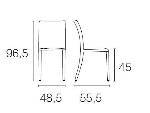Габаритные размеры стула Sandy CS/1260