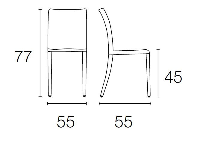 Габаритные размеры стула L'eau CS/1273