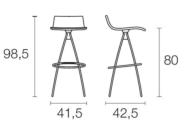 Габаритные размеры стула L'Eau CS/1270