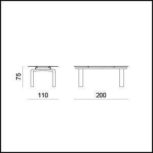 Габаритные размеры Стола Tonin casa BRIDGE 8063 P, G, A