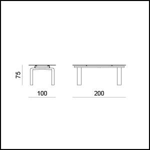Габаритные размеры Стола Tonin casa BRIDGE 8063 P, G, A