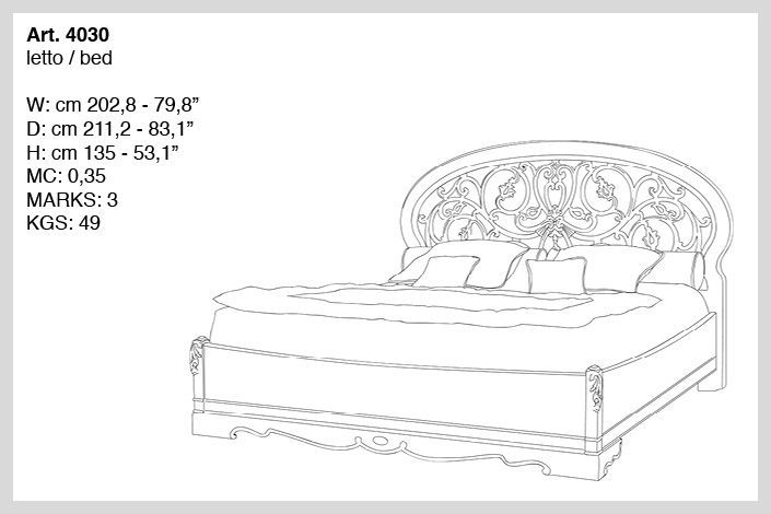 Двуспальная кровать Bakokko Art. 4030