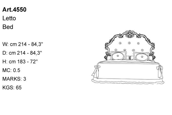 Двуспальная классическая кровать Bakokko Art. 4550