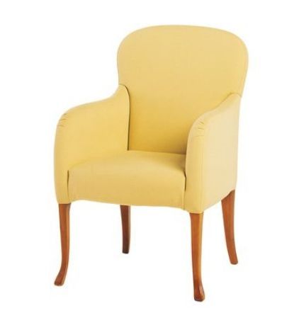 Желтое кресло 014 на деревянных ножках