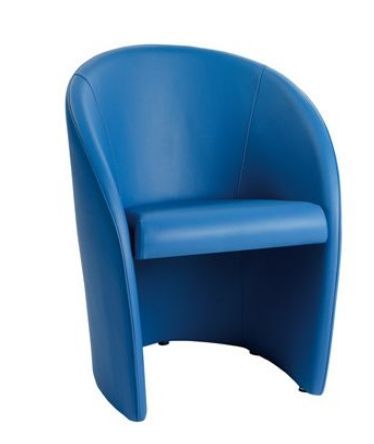 Голубое кресло 03 с кожаной обивкой