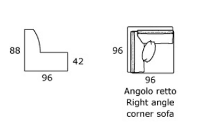 Угловой диван Losey, размеры