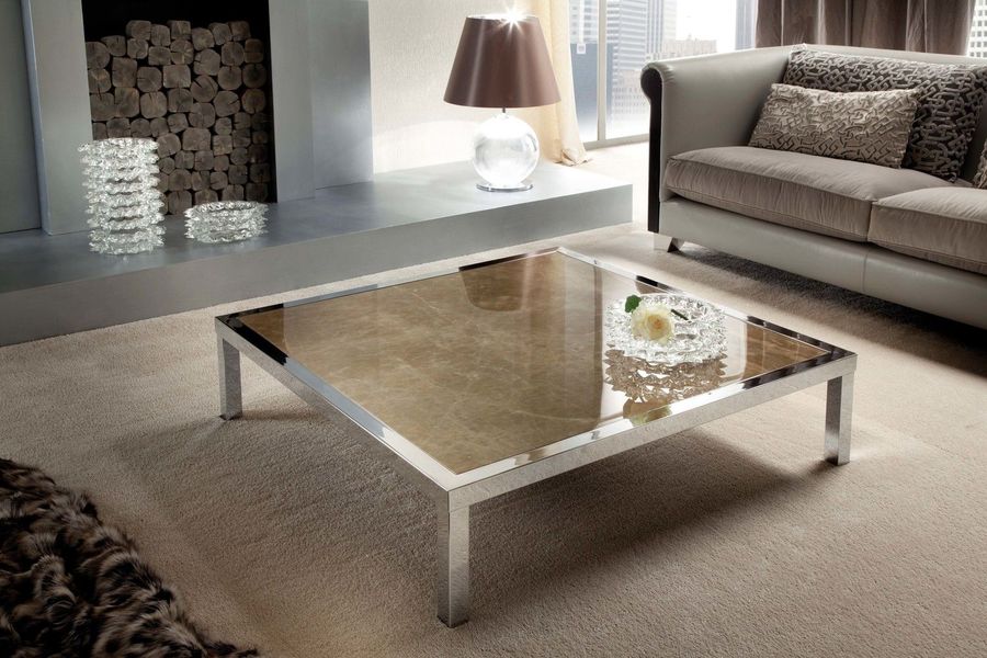 Столик Giorgio Collection Square cocktail table with marble’s top 
