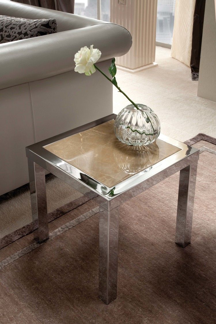 Столик Giorgio Collection Square end table with marble’s top