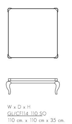 Квадратный журнальный столик Patina GLAMOUR GL/CF114 110 SQ