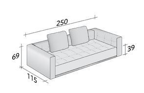 Габариты дивана Doze в трехместном исполнении